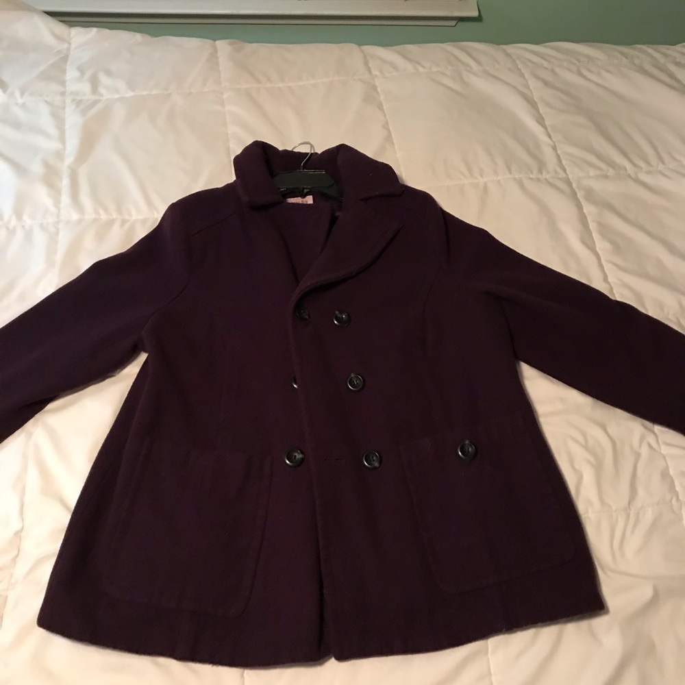 Dark purple trench coat, perfect for winter time!